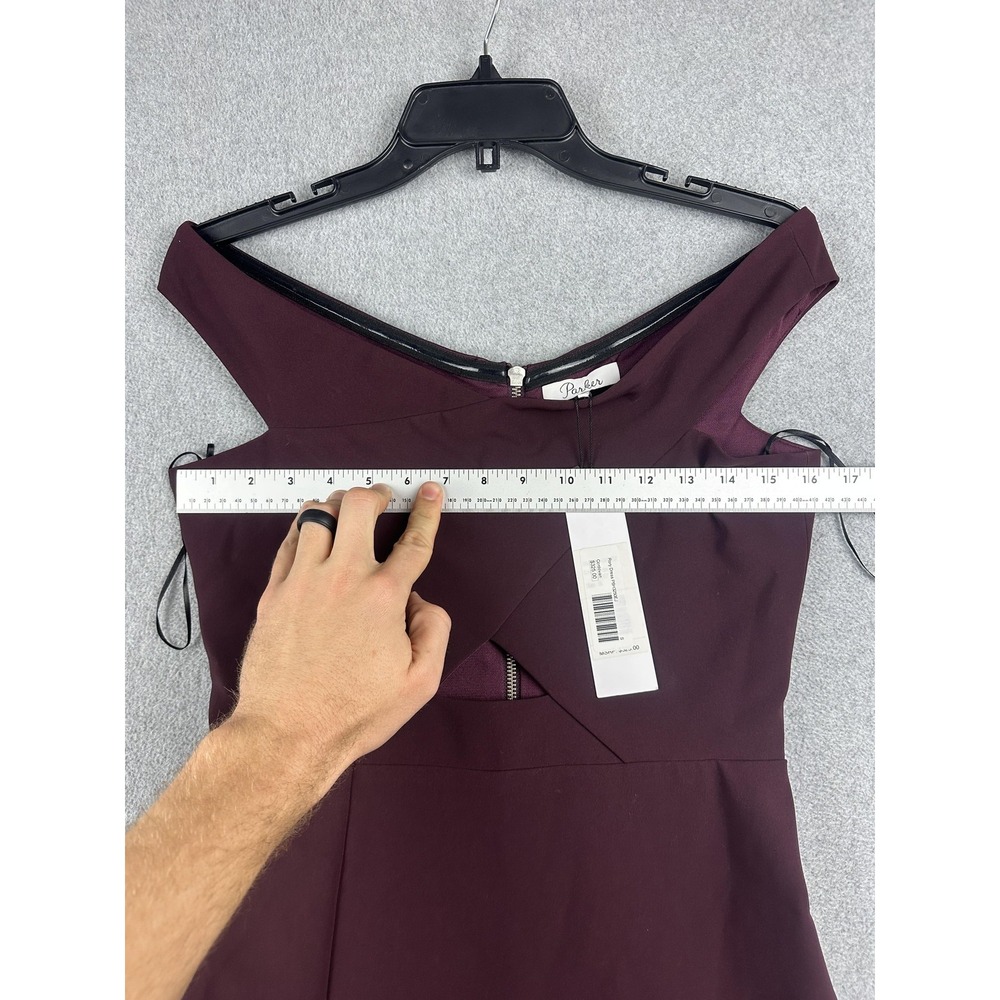 Parker Rory Dress Womens Small Purple Off Shoulder Bodycon Party Wedding NWT - Picture 5 of 11